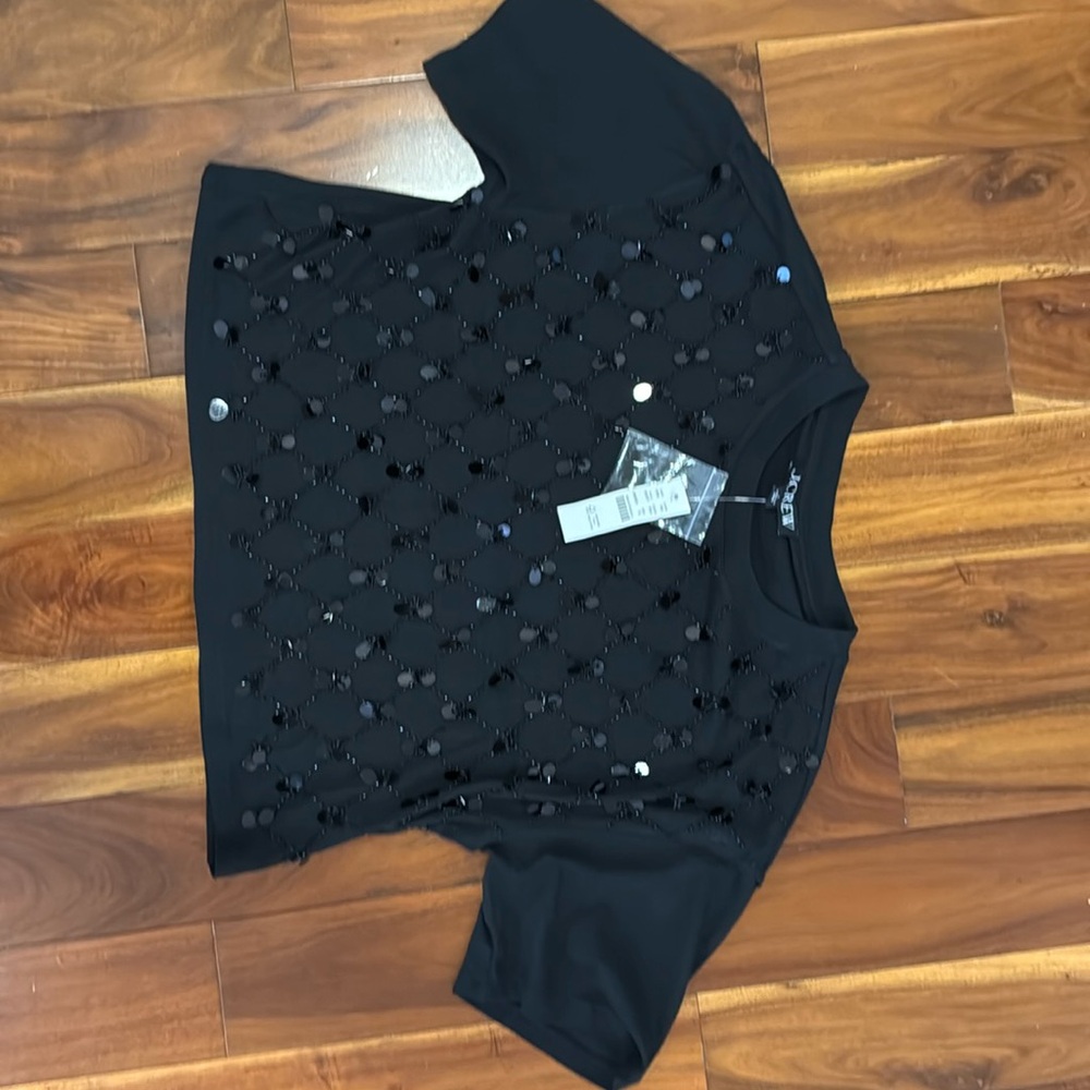 J. Crew NWT cropped beaded tee, size small